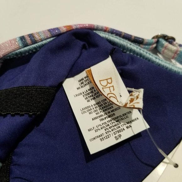 Becca South Coast Printed Metallic Asymmetrical One-Piece Swimsuit Size Small - Picture 9 of 11